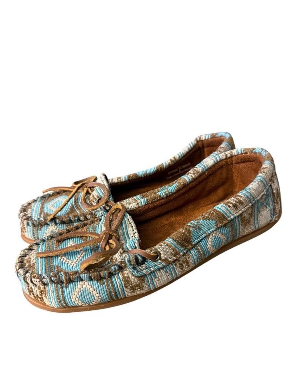 Minnetonka Moccasins Baja Southwestern Boho Moc Loafer Women size 8